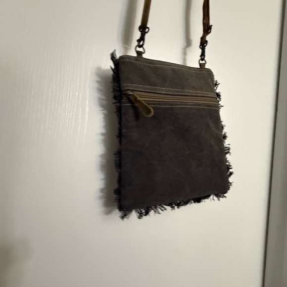 Myra Crossbody Gray and Black Patterned Women's Bag - Picture 10 of 12